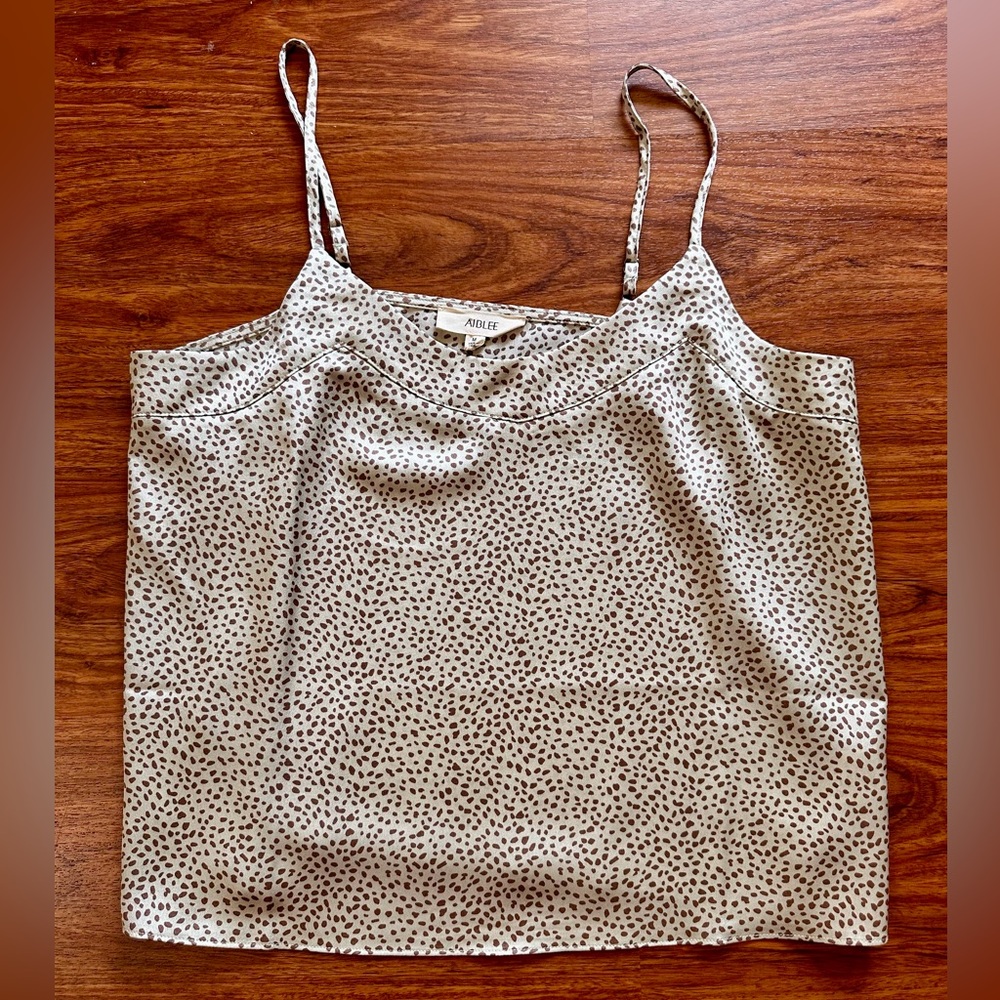 AIBLEE Animal Print Mint and Brown Adjustable Camisole NWOT